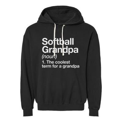 Softball Grandpa Funny Softball Grandpa Softball Lover Garment-Dyed Fleece Hoodie