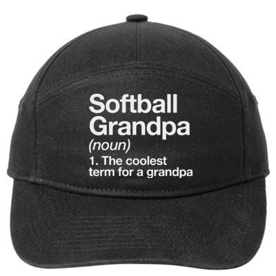 Softball Grandpa Funny Softball Grandpa Softball Lover 7-Panel Snapback Hat