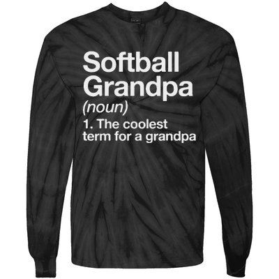 Softball Grandpa Funny Softball Grandpa Softball Lover Tie-Dye Long Sleeve Shirt