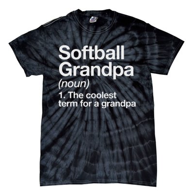 Softball Grandpa Funny Softball Grandpa Softball Lover Tie-Dye T-Shirt