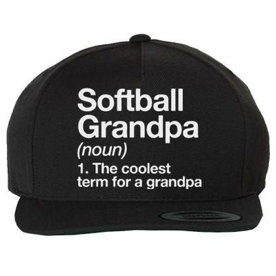 Softball Grandpa Funny Softball Grandpa Softball Lover Wool Snapback Cap