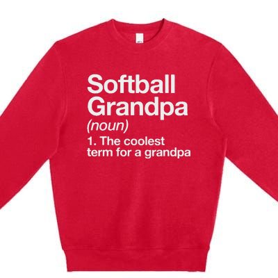 Softball Grandpa Funny Softball Grandpa Softball Lover Premium Crewneck Sweatshirt