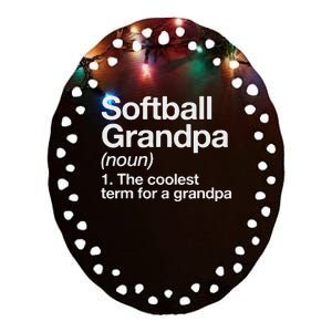 Softball Grandpa Funny Softball Grandpa Softball Lover Ceramic Oval Ornament