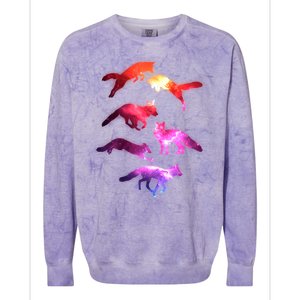 Space Galaxy Foxes Colorblast Crewneck Sweatshirt