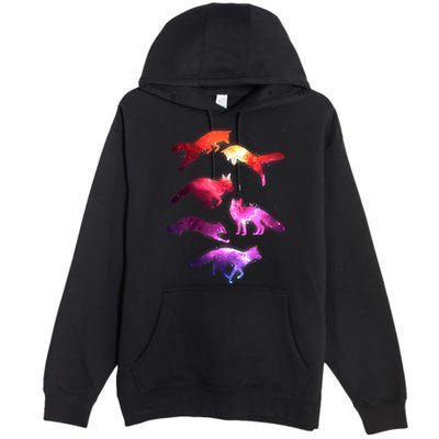 Space Galaxy Foxes Premium Pullover Hoodie