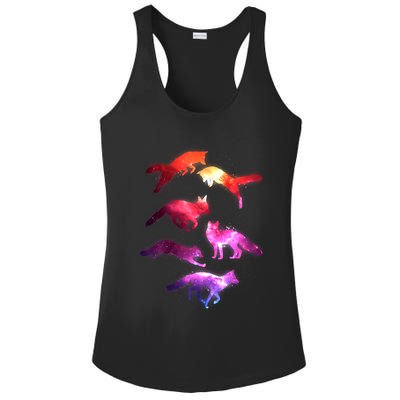 Space Galaxy Foxes Ladies PosiCharge Competitor Racerback Tank