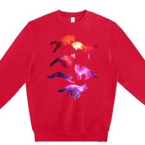 Space Galaxy Foxes Premium Crewneck Sweatshirt