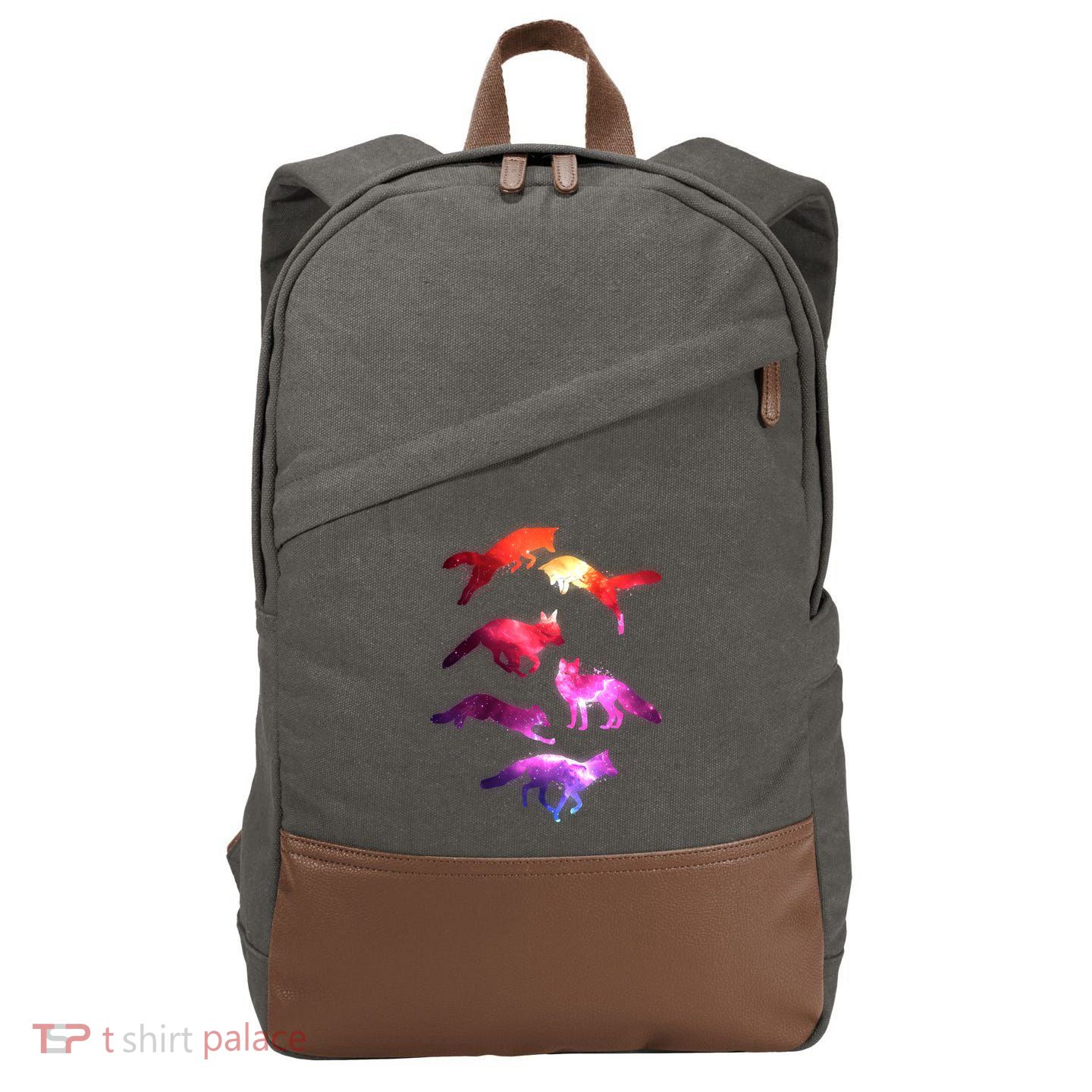 Space Galaxy Foxes Cotton Canvas Backpack