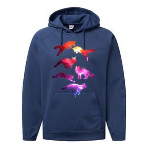 Space Galaxy Foxes Performance Fleece Hoodie