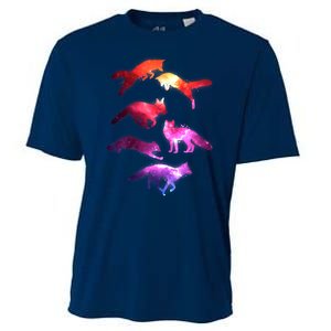 Space Galaxy Foxes Cooling Performance Crew T-Shirt