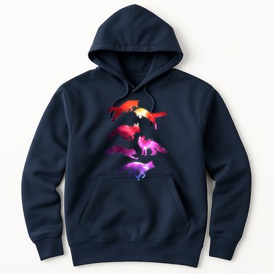 Space Galaxy Foxes Hoodie