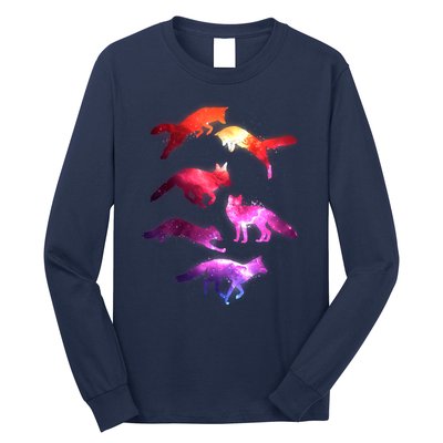 Space Galaxy Foxes Long Sleeve Shirt