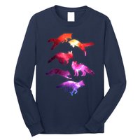 Space Galaxy Foxes Long Sleeve Shirt