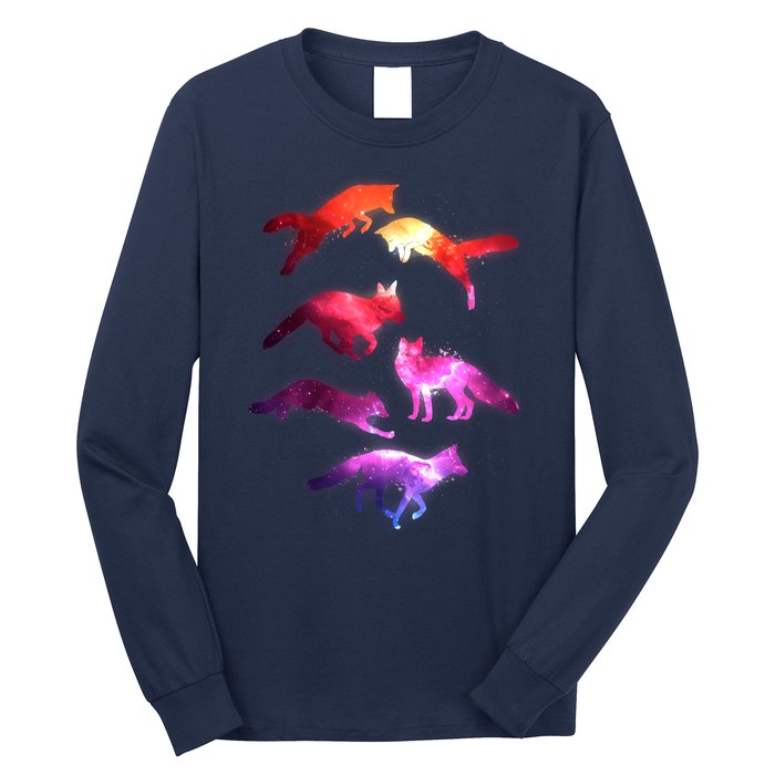 Space Galaxy Foxes Long Sleeve Shirt