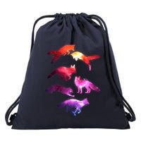 Space Galaxy Foxes Drawstring Bag
