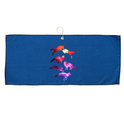 Space Galaxy Foxes Large Microfiber Waffle Golf Towel
