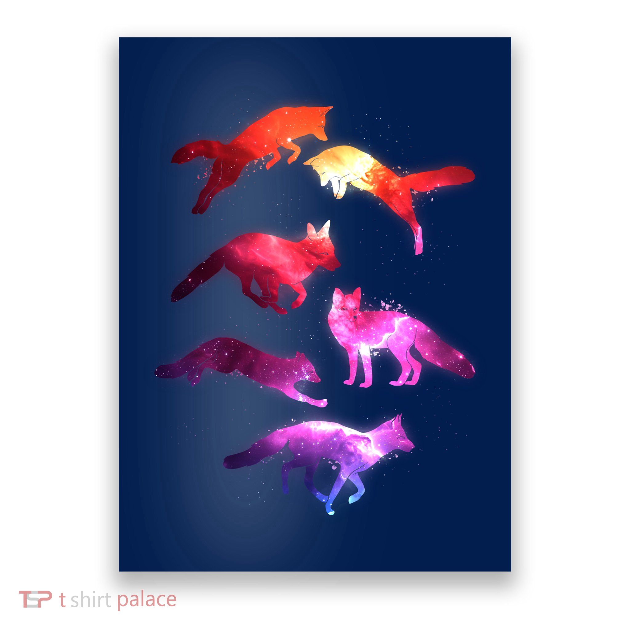 Space Galaxy Foxes Poster