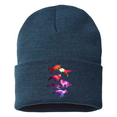 Space Galaxy Foxes Sustainable Knit Beanie