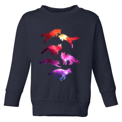 Space Galaxy Foxes Toddler Sweatshirt