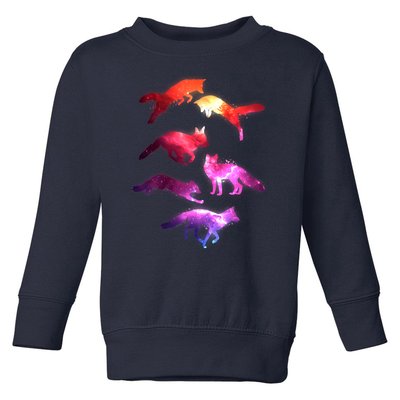 Space Galaxy Foxes Toddler Sweatshirt