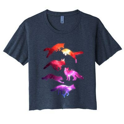 Space Galaxy Foxes Crop Top