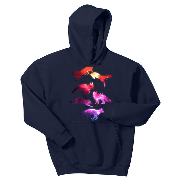 Space Galaxy Foxes Kids Hoodie