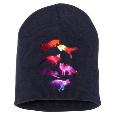 Space Galaxy Foxes Short Acrylic Beanie