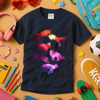Space Galaxy Foxes Kids T-Shirt