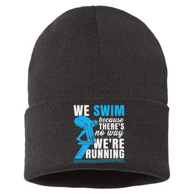 Swimmer Gift Funny Swimming Sports Quote Sustainable Knit Beanie