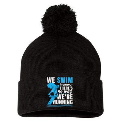 Swimmer Gift Funny Swimming Sports Quote Pom Pom 12in Knit Beanie