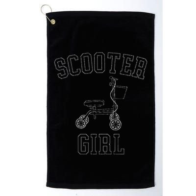 Scooter Girl Funny Broken Foot Ankle Injury Surgery Recovery Golf Towel