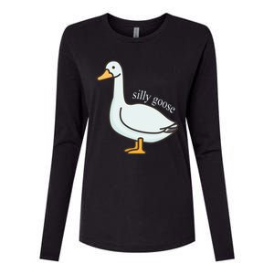 Silly Goose Funny Womens Cotton Relaxed Long Sleeve T-Shirt