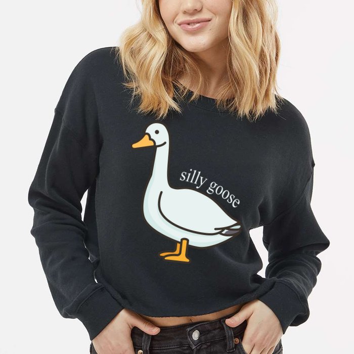 Silly Goose Funny Cropped Pullover Crew