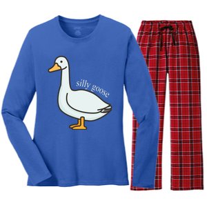 Silly Goose Funny Women's Long Sleeve Flannel Pajama Set 