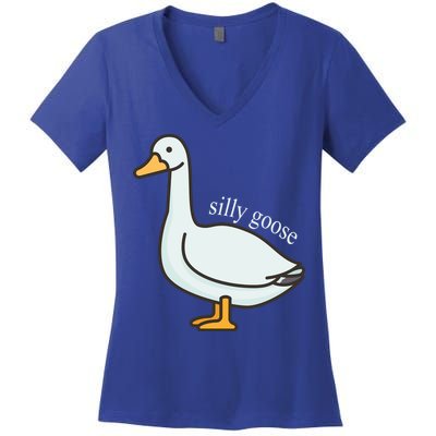 Silly Goose Funny Women's V-Neck T-Shirt