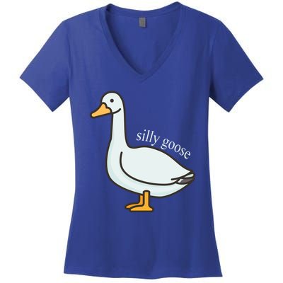 Silly Goose Funny Women's V-Neck T-Shirt