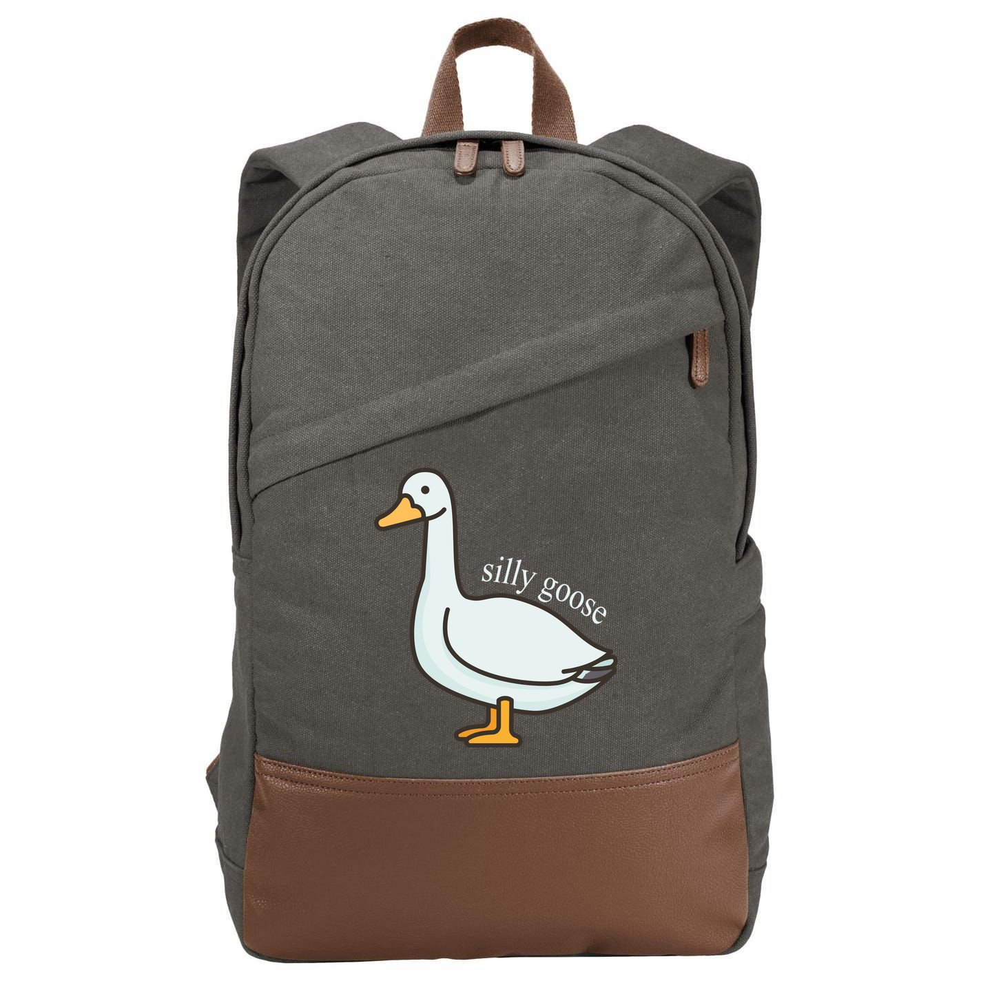 Silly Goose Funny Cotton Canvas Backpack