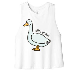 Silly Goose Funny Women's Racerback Cropped Tank