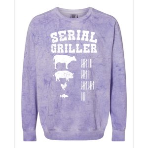 Serial Griller Fathers Day Funny Grilling Grill Bbq Master Gift Colorblast Crewneck Sweatshirt