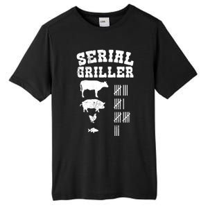 Serial Griller Fathers Day Funny Grilling Grill Bbq Master Gift Tall Fusion ChromaSoft Performance T-Shirt