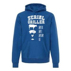 Serial Griller Fathers Day Funny Grilling Grill Bbq Master Gift Premium Hoodie