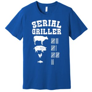 Serial Griller Fathers Day Funny Grilling Grill Bbq Master Gift Premium T-Shirt