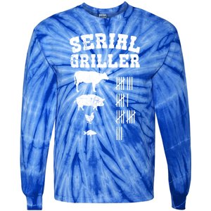 Serial Griller Fathers Day Funny Grilling Grill Bbq Master Gift Tie-Dye Long Sleeve Shirt