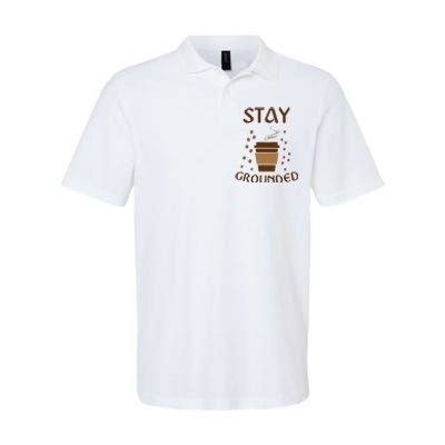 Stay Grounded Funny Coffee Lover Softstyle Adult Sport Polo