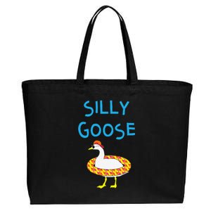 Silly Goose Funny Halloween Sunglasses & Floatie Cotton Canvas Jumbo Tote