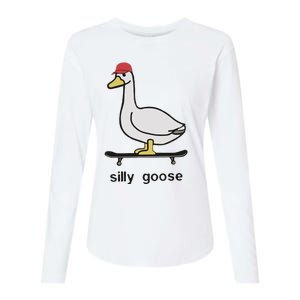 Silly Goose Funny Womens Cotton Relaxed Long Sleeve T-Shirt