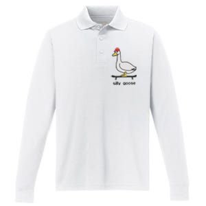 Silly Goose Funny Performance Long Sleeve Polo