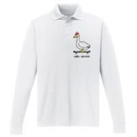 Silly Goose Funny Performance Long Sleeve Polo