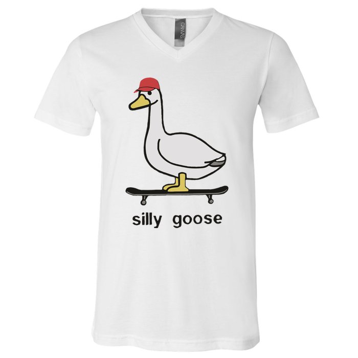 Silly Goose Funny V-Neck T-Shirt