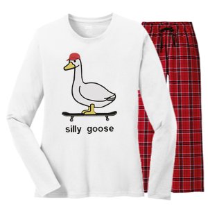 Silly Goose Funny Women's Long Sleeve Flannel Pajama Set 